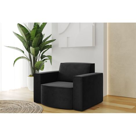 Sessel Designersessel PALMA in Stoff Opera Velvet Schwarz (1/2)