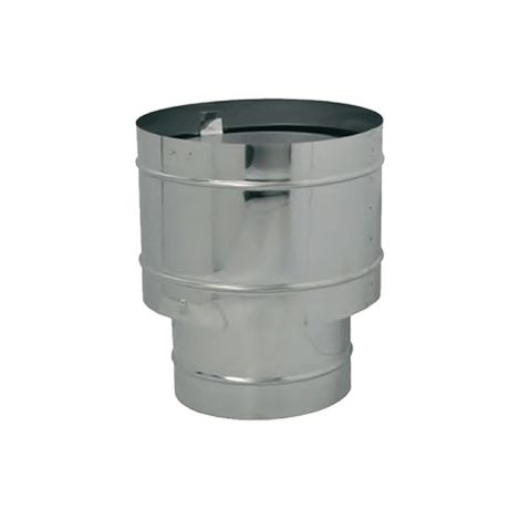 Aile de chemine'e avec chapeau coupe-vent Quattro Venti   140 mm   14 cm en acier inoxydable AISI 304 connexion M base ronde