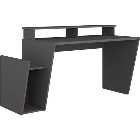 Home Heavenly® - Escritorio gaming TOUMA, con espacio para periféricos. 149,8x85,5x46,6 cm.  Color: Antracita - Fibra carbono (1/5)