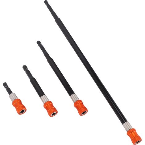Lot de 4 rallonges pour mèches à queue hexagonale 1/4 pouce, adaptateurs pour visseuse, longueurs 12, 6, 4 et 6 cm (2-3/8 po) (1/5)
