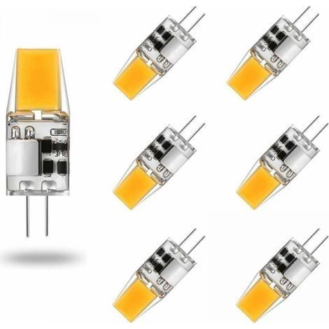 Ampoule G4 LED AC/DC 12V 5W Lampes LED G4 Blanc Chaud 3000K Ampoules D'éclairage Équivalent 50W Halogène Lampe Angle Faisceau de 360° sans Scintillement, Lot de 6,Warm White 3000k,5W (1/5)