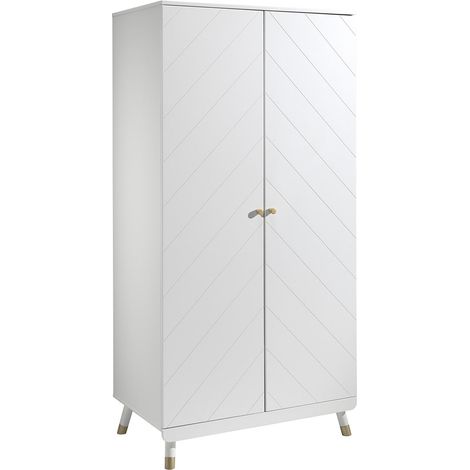 TINY WHITE - Armoire 2 Portes Blanche Motif Graphique (1/4)