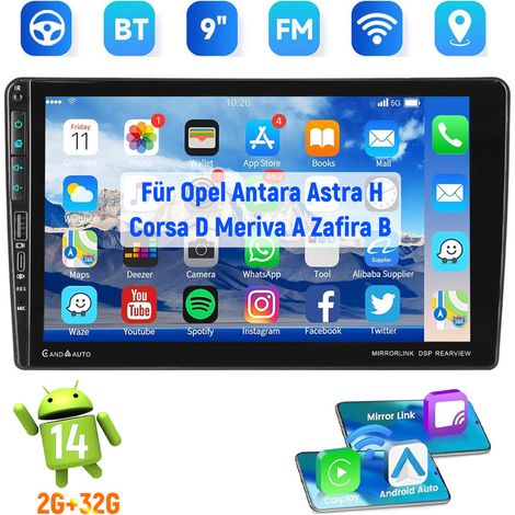 Autoradio 9" avec GPS et Wi-Fi, compatible Android 15 et compatible CarPlay pour Vauxhall Corsa (2006-2014) - 2+32G (1/5)