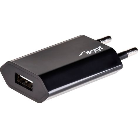 Caricabatterie CA AKYGA AK-CH-03BK da 5 W con porta USB-A, 5 V/1 A, colore nero. (1/5)