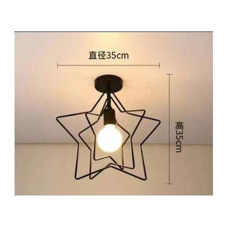 Applique géométrique en fer forgé pour salon, cuisine, loft, salle à manger, café (ampoule non incluse) lumière blanche étoilée noire E27 (1/3)