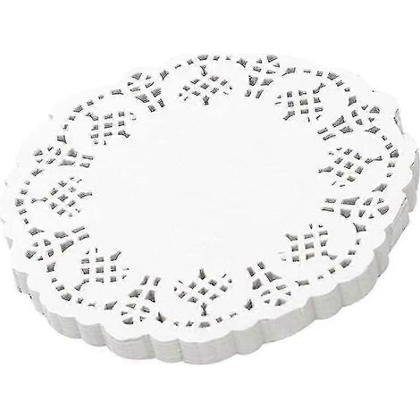 Napperons en papier dentelle, 100 pièces, sets de table ronds décoratifs de 11,5 cm, doublures pour gâteaux, desserts et pâtisseries. (1/5)