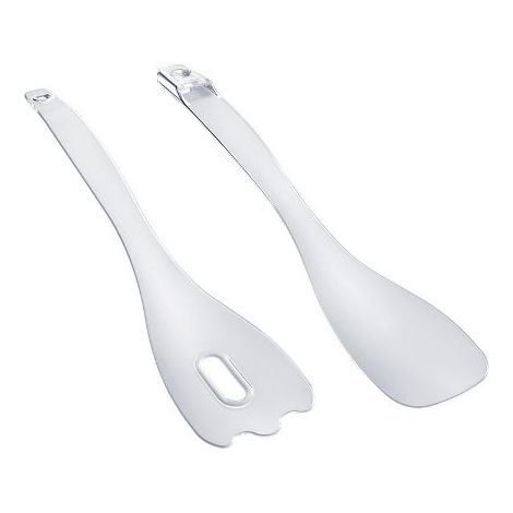 Cubiertos para ensalada 2 en 1 de plástico transparente 28cm Tweengs - Metaltex