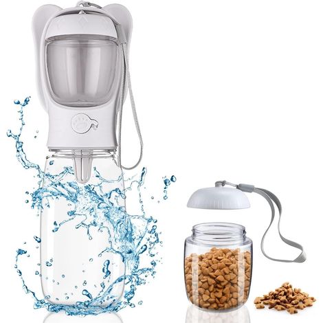 Botella de agua de viaje para perros de 550 ml con filtro de carbón activado. Botella de agua portátil a prueba de fugas para perros y gatos. Botón con cerradura. Ideal para senderismo, camping y viaj (1/5)