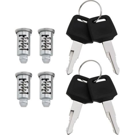 Serrures de sécurité - Universel - 4 Pièces - Noir - Pour Barres de Toit et Porte-vélos - Facile à Installer (1/4)