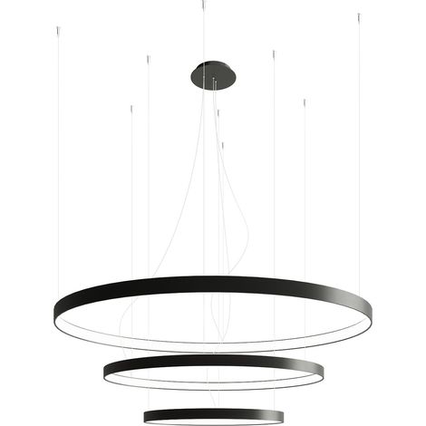 Pendelleuchte Hängelampe Lüster LED Esszimmerleuchte Rind Design schwarz D 110cm (1/5)