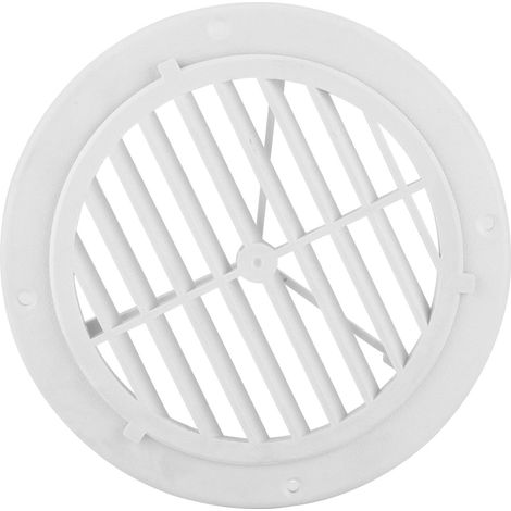 Grille d'aération ronde blanche 164mm/6,5po pour bateaux, yachts, camping-cars et salles de bain, diffuseur réglable orientation du flux d'air (1/5)