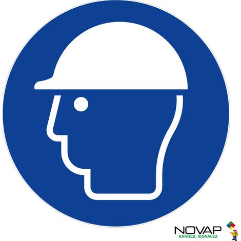 Panneau polystyrène choc Casque de protection obligatoire - Ø 300 mm - NOVAP - 4064277 (1/2)