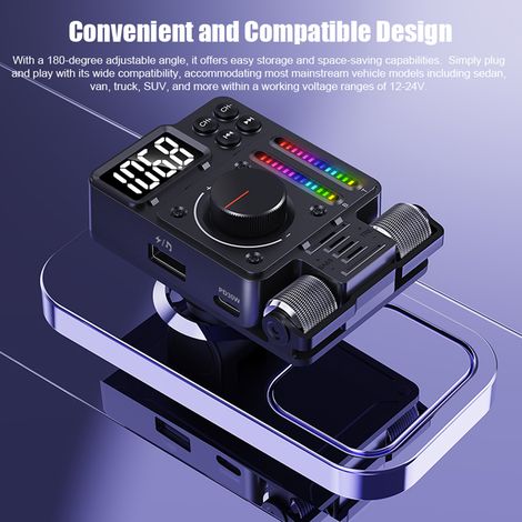 Bluetooth MP3-Musikplayer fürs Auto, PD30W FM-Transmitter + USB-Schnellladeadapter mit 1,2-Zoll-LED-Bildschirm, unterstützt Freisprechfunktion, Höhen-/Bassregelung, Wiedergabe von USB-Sticks, Sprachas (1/4)