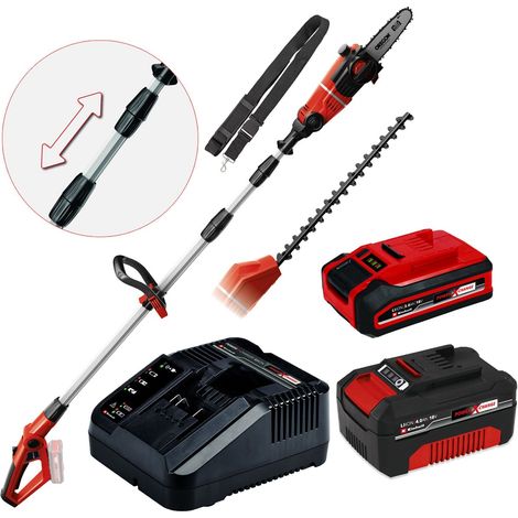 Einhell 18v PXC Cordless Long Reach Pole Saw Pruner + Hedge Trimmer + 2X Battery (1/5)