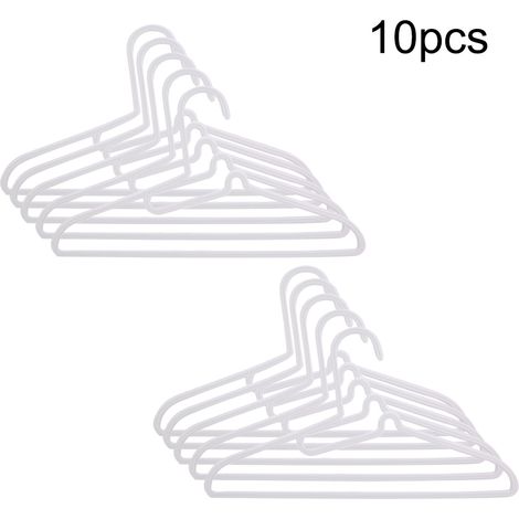 10 platzsparende Kleiderbügel aus Kunststoff für Kleiderbügel und Schal-/Krawattenhalter (Grau)