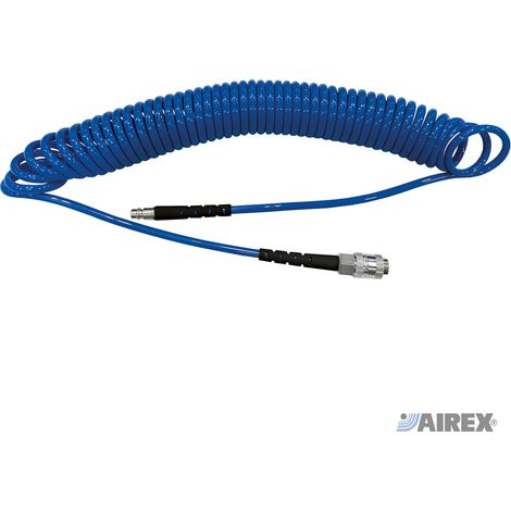 TUBO ARIA COMPRESSA SPIRALE POLIURETANO 5x8mm 6m PRESA UNIV+INNESTO GERMANY AIRE