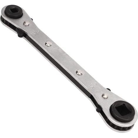 Kälteanlagen-Ratschenschlüssel, Serviceschlüssel mit 4 verschiedenen Größen (3/8", 1/4", 5/16", 3/16") für Klimaanlagen, Kälteanlagen und Gerätereparaturen (1/5)