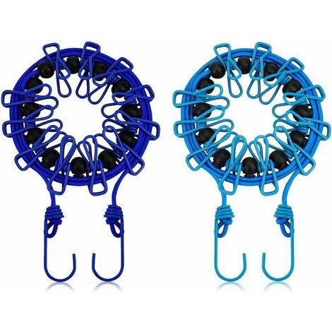 Lot de 2 cordes à linge de, coupe-vent, extensibles, rétractables, pour extérieur, intérieur,, camping (1/5)
