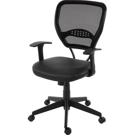 [JAMAIS UTILISÉ] Fauteuil/chaise de bureau Seattle, charge 150kg, similicuir, noir, avec accoudoirs