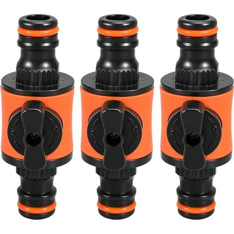 Lot de 3 raccords rapides pour tuyau d'arrosage, avec valve de régulation, pour jardin et maison (1/5)