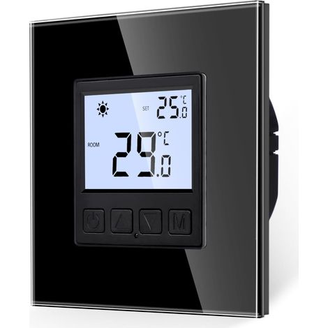 Thermostat numérique programmable 16 A, écran tactile et capteur de (1/5)