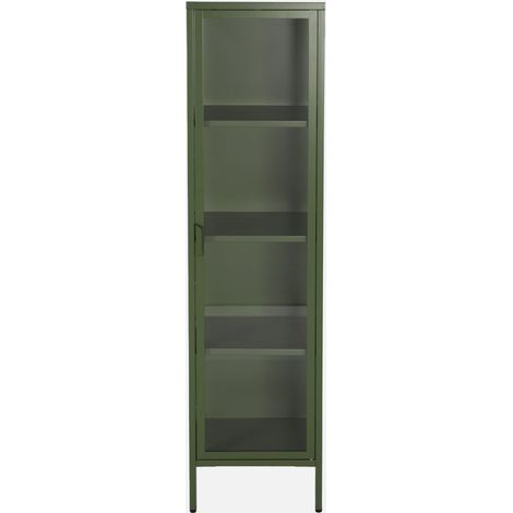 Estantería de acero y vidrio templado, 1 puerta, 160 cm (1/5)