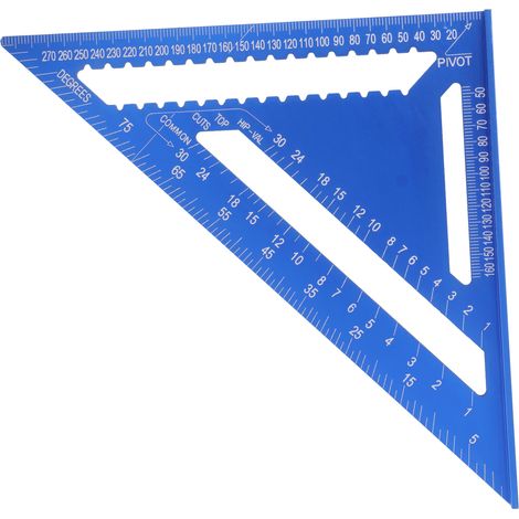Équerre triangulaire 12 pouces 45° en alliage d'aluminium pour le traçage et le travail du bois (1/5)