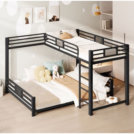 Letto a castello ad angolo in metallo 90x200/140x200 OKMYHOME (1/5)