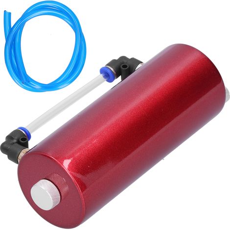 Kit de réservoir de récupération d'huile universel avec support de tuyau d'huile, colliers de serrage, vis et écrous de connexion, rouge (1/5)