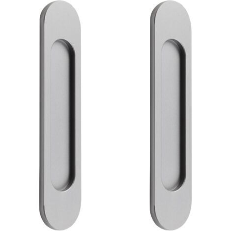 Poignée de porte coulissante ovale autocollante, sans poinçon, adaptée aux portes de grange coulissantes, fenêtres, placards (18 cm gris) (1/5)