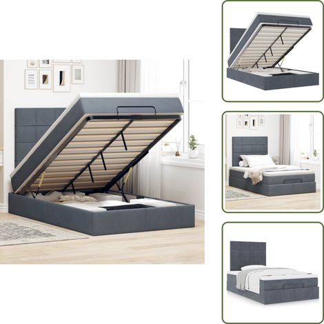 Letto con testiera - vidaXL Struttura Letto Pouf con Materassi 120x200 cm Velluto - Materasso con supporto personalizzato