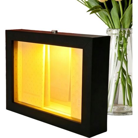 Cadre Décoratif Bureau Décoration De Table Lumineuse À Miroir Abyssal 3D Ornement de Cadre pour Bureau Pour Femmes Hommes Maison Appartement Espace Travail Dortoir Salon Chambre Étude Étagère (1/5)
