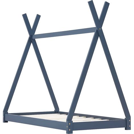 Lit simple Cadre de lit d'enfant Gris Bois de pin massif 80x160 cm (1/5)