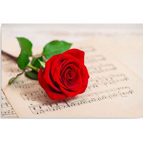 Tableau rose sur des notes - 70 x 50 cm (1/5)