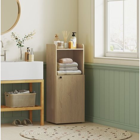 Mobile bagno armadio con ripiano regolabile legno Oak OKMYHOME (1/5)