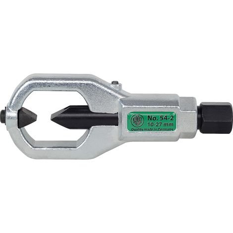 Tagliadadi meccanico a doppia azione KUKKO per dadi da 10-27 mm, con scalpello sostituibile.