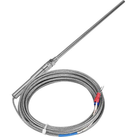 M8 Gewinde Typ K Thermoelement 150 mm Sonde Temperaturfühlerdraht 0-400℃ (5 m)