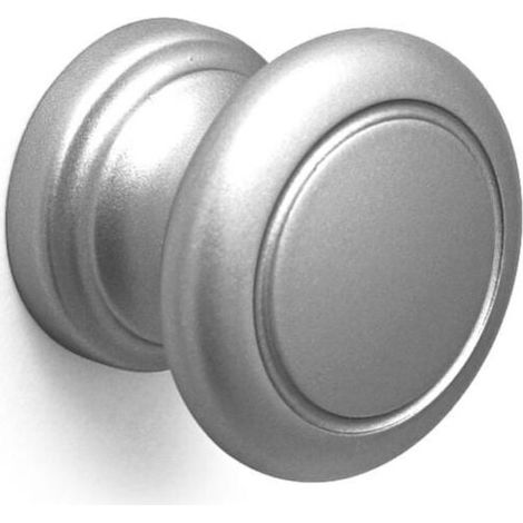 Pomolo tondo effetto alluminio con cerchio inciso nel centro 32x27mm - 021 Small (1/2)