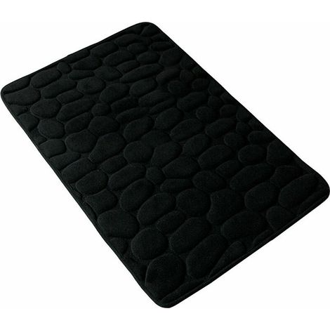 Green Mobility-Tapis de chambre à coucher et de salle de bain 4060cm, fond en SBR de galets noirs mousse à mémoire de forme de 15mm (1/5)