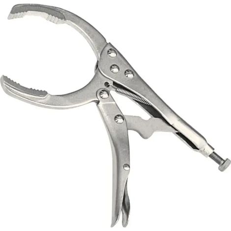 1 pc alliage acier filtre à huile pince dissolvant clé outil Vice verrouillage poignée étau grand nickelage Automobile clé d'entretien (1/5)