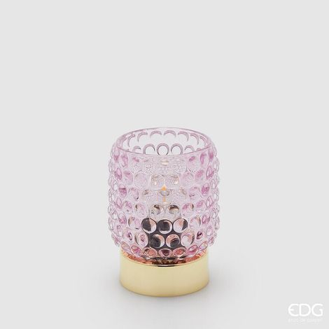 EDG Enzo De Gasperi Lampada da Tavolo Bubbles Rotondo Led H 11 Cm D 8,5 Cm IP20 Scatola Regalo Rosa