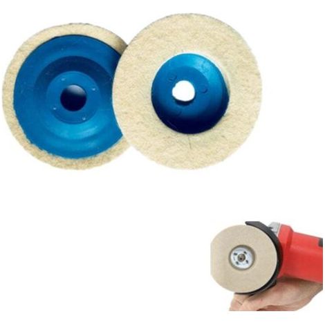 4Pcs Diamètre 100mm Disque de Polissage Meuleuse, Polissage Meuleuse D'angle Bore Dia 8mm, Feutre de Laine Roue de Polissage pour Polissage Verre, Céramique, Plastique, Métal, Marbr (1/5)