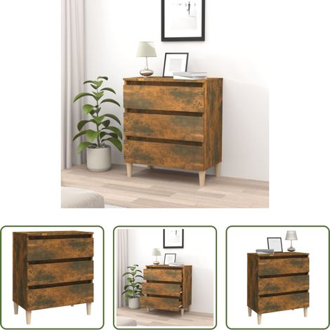 Armoire - Buffet Chêne fumé 60x35x69 cm Bois d'ingénierie (1/5)