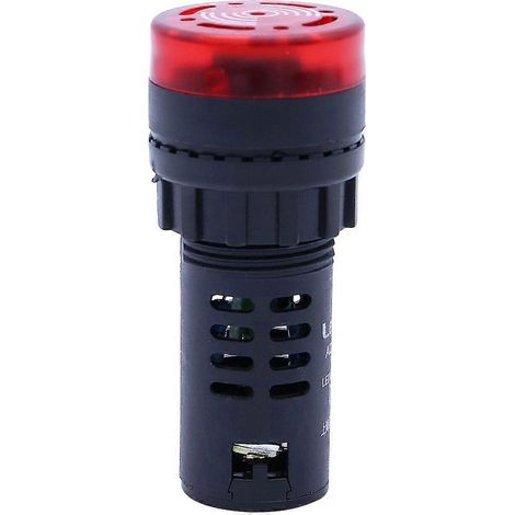 Lampe témoin LED 24 V avec avertisseur sonore et buzzer (lumière rouge)-Red (1/3)