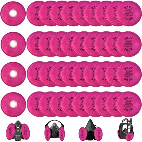 Packung mit 20 Partikelfiltern 2091 P100, kompatibel mit 2091, Ersatz für 6000, 6200, 6800, 7000, FF-4