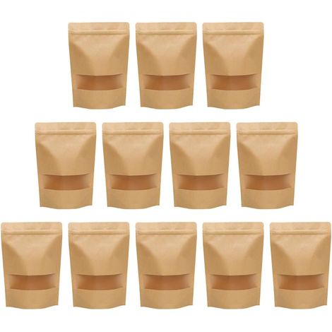 en papier kraft réutilisables et refermables avec fenêtre (1/5)