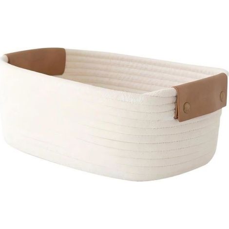 Respectueux de l'environnement Petit Paniers de Rangement en Corde de Coton Tressé Cuisine Chambre, a Langer (Beige, 3224 (1/5)