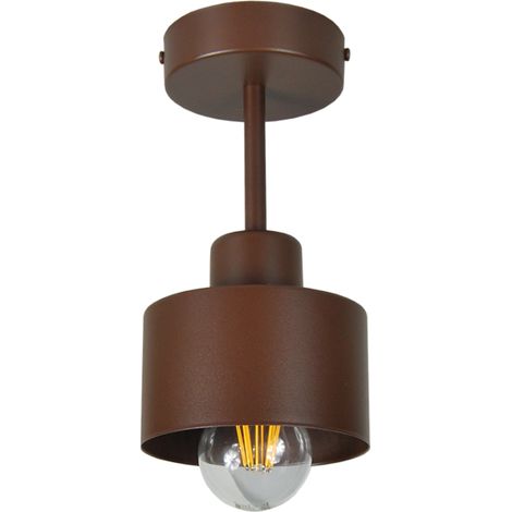Plafoniera marrone, in metallo industriale, 1xE27, illuminazione LED moderna per soggiorno, cucina, camera da letto, cameretta dei bambini, loft (1/4)