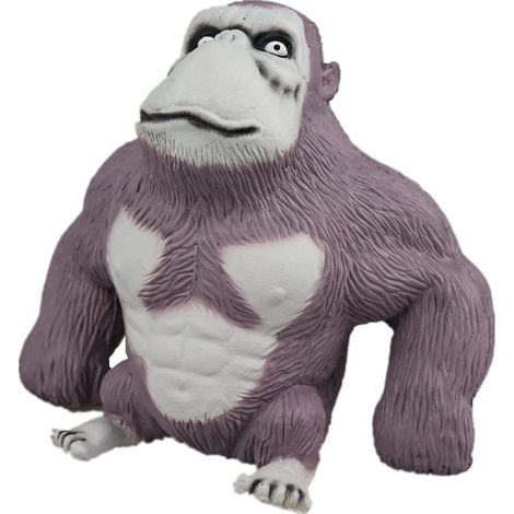 Figurine Gorilla Jouet Latex Mains Douces 15x17x8cm Gris Détaillée et Collectible (1/5)