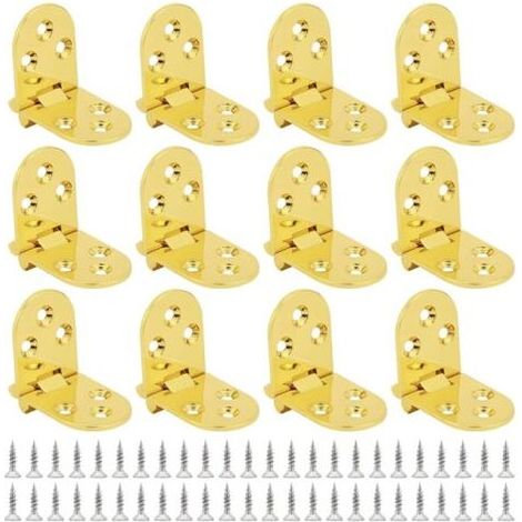 Charnière pour meuble,12 PCS Charnières de Table Pliantes,180 Degrés Charnière, Flip Top Charnière avec vis (1/5)